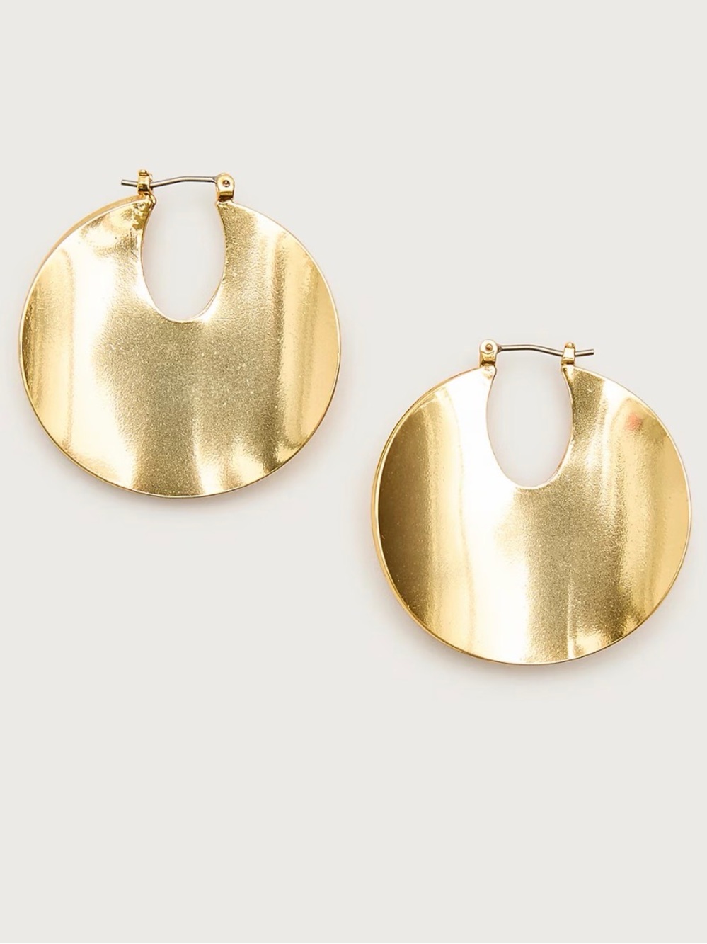 J.Crew. Disc hoop earrings- Women Jewelry.Gold color.NWT.